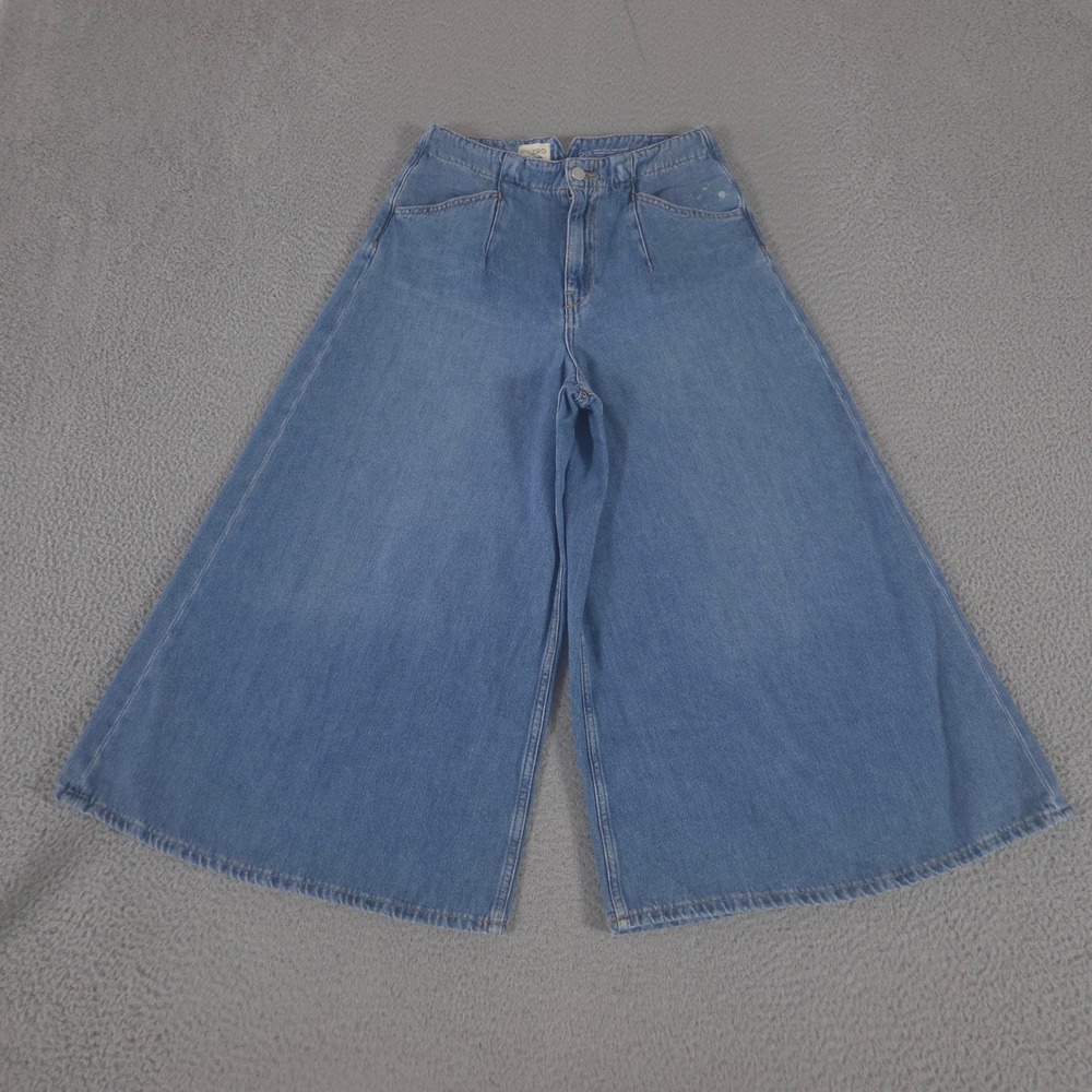 Pilcro Jeans Womens 29 Blue Super-Wide Leg Culotte High Rise Cotton Denim Pants